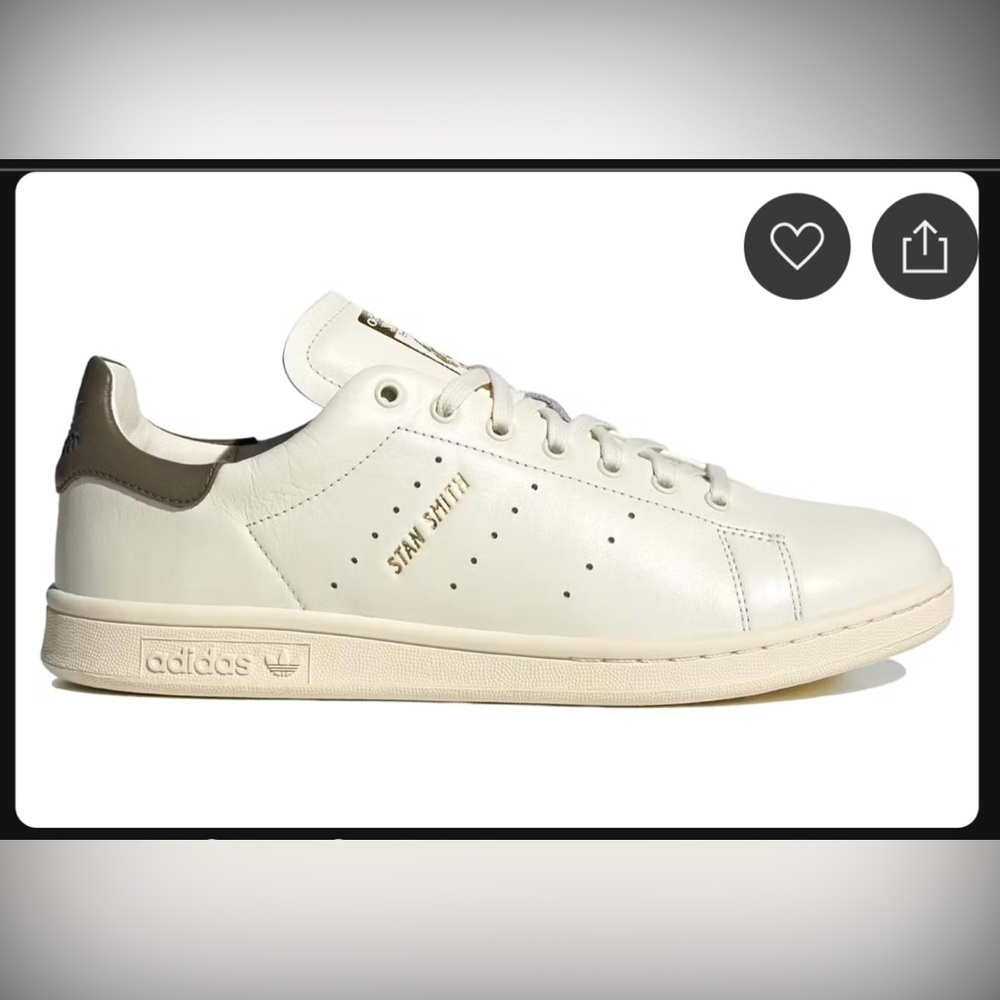 NWT Adidas Stan Smith Lux Olive and Beige Sneakers 6.5W / 5.5M